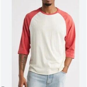 Elwood Red White Troy Colorblock Baseball T-Shirt - Men's Medium